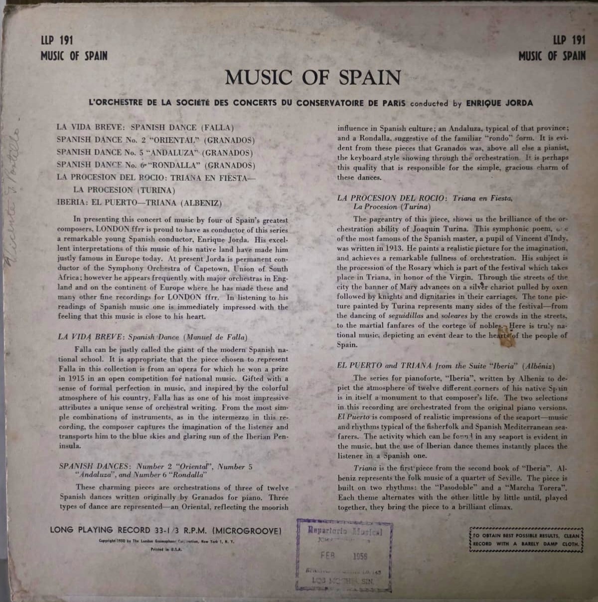 LP  Musica de España