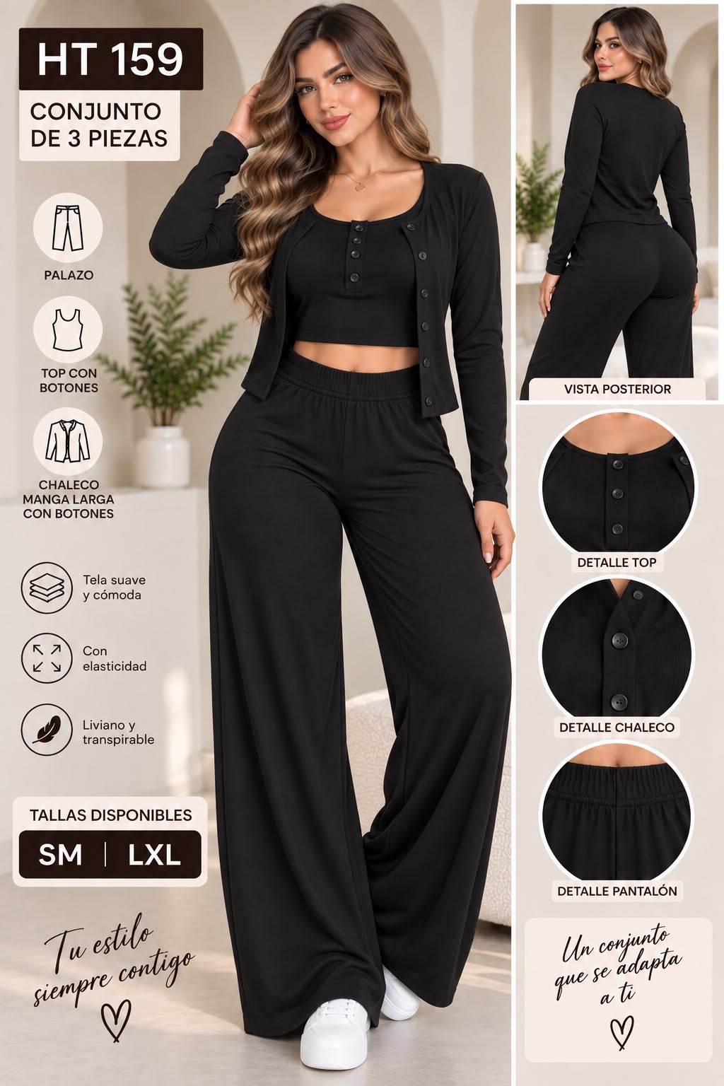 Conjunto dama de 3piezas