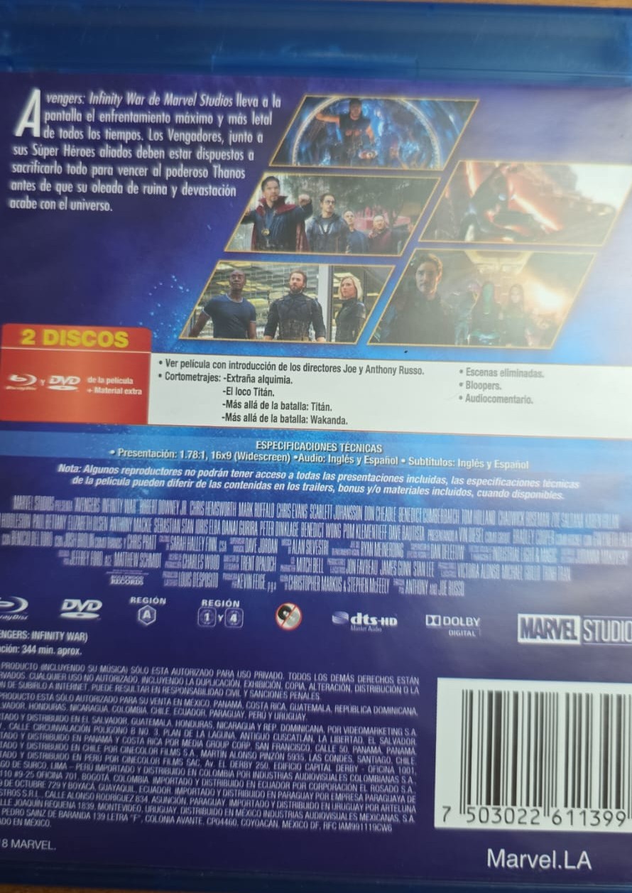 DVD Avengers The Infinity War
