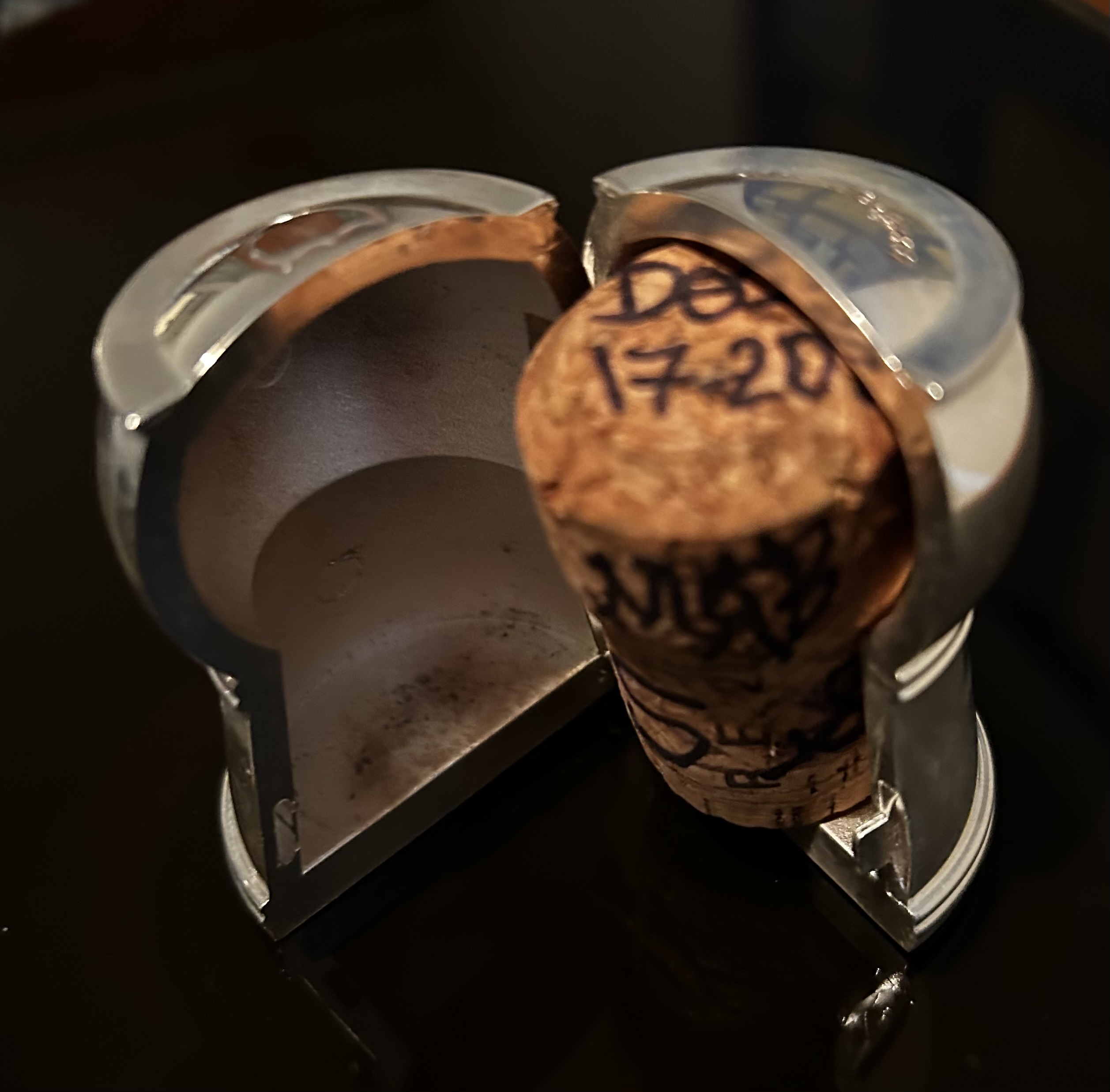 1999 Limited edition Christofle / Dom Perignon champagne keepsake cork holder
