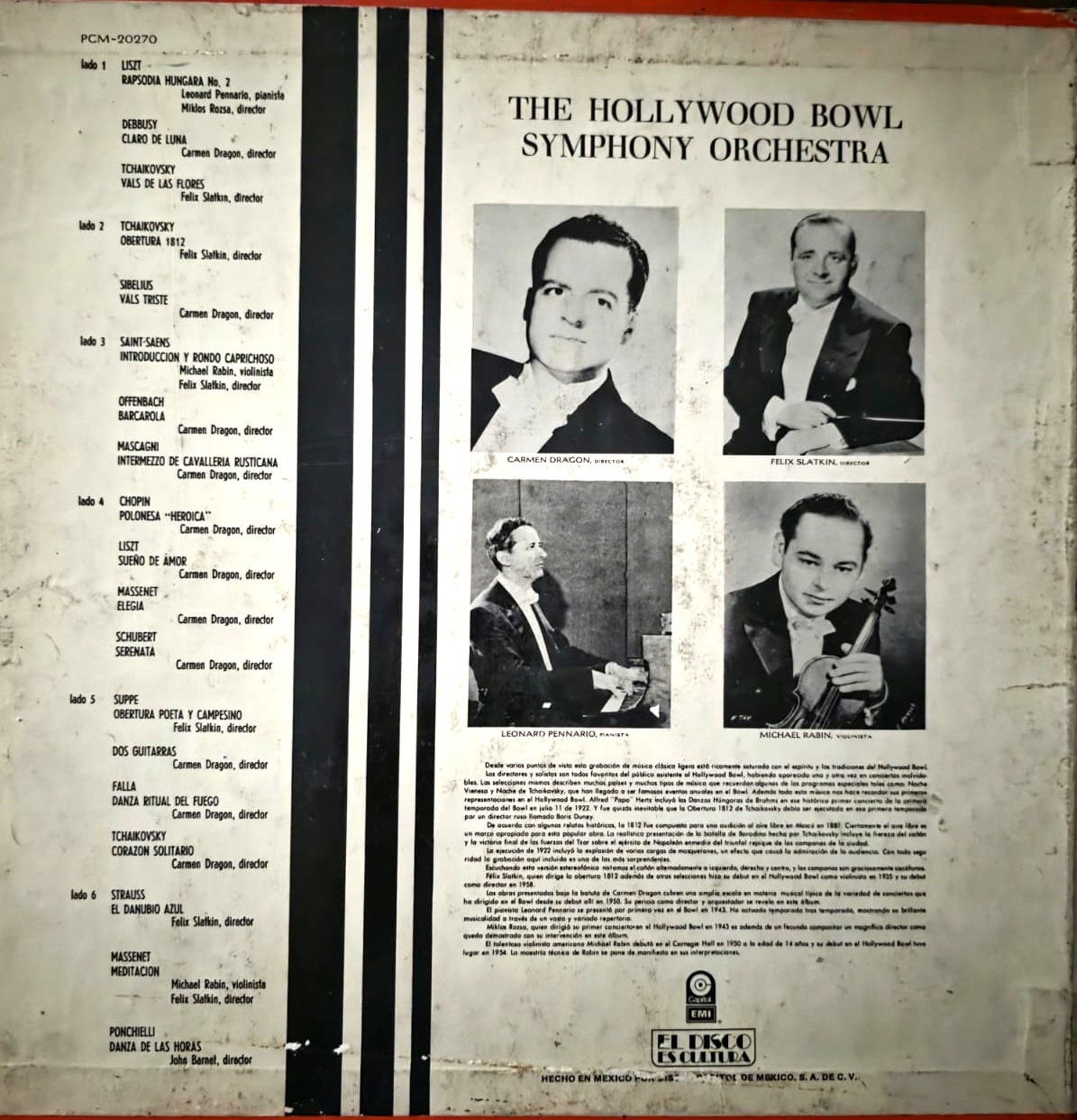 LP Grandes Clásicos de Hollywood Bowl Symphony Orchestra