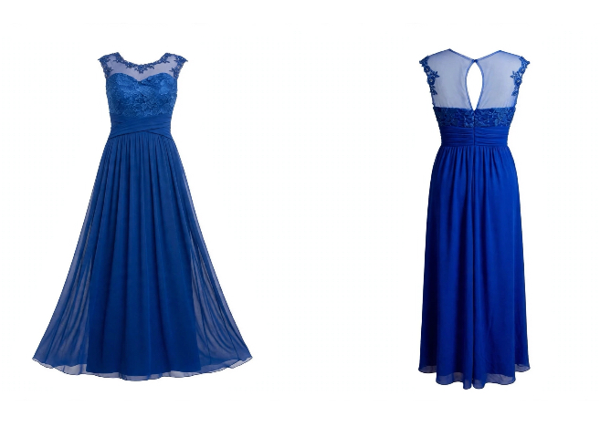 Vestido Gala Largo Azul Rey Talla L