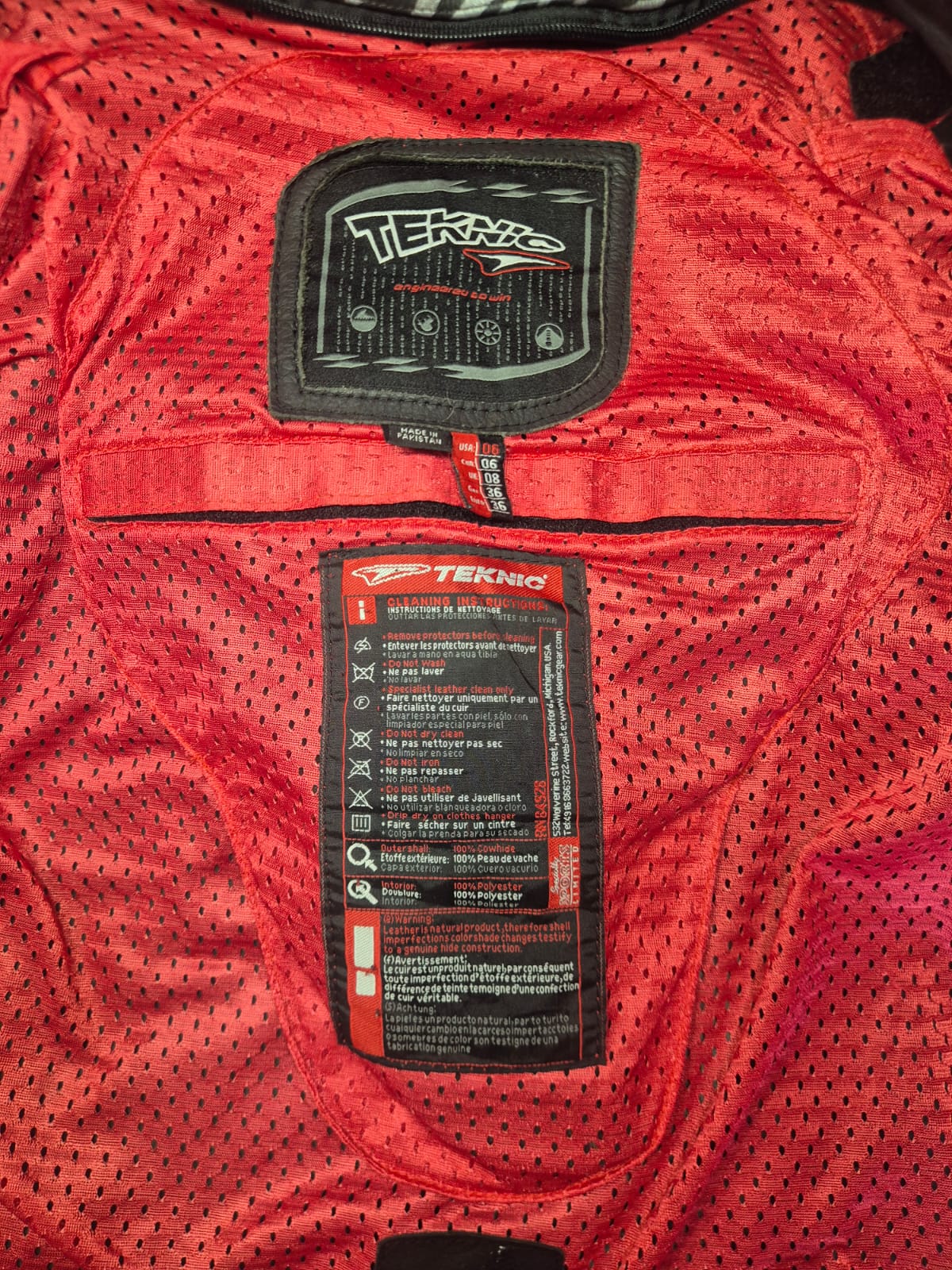 Chaqueta / Jacket de Cuero para Moto TEKNIC 🏍️🔥
