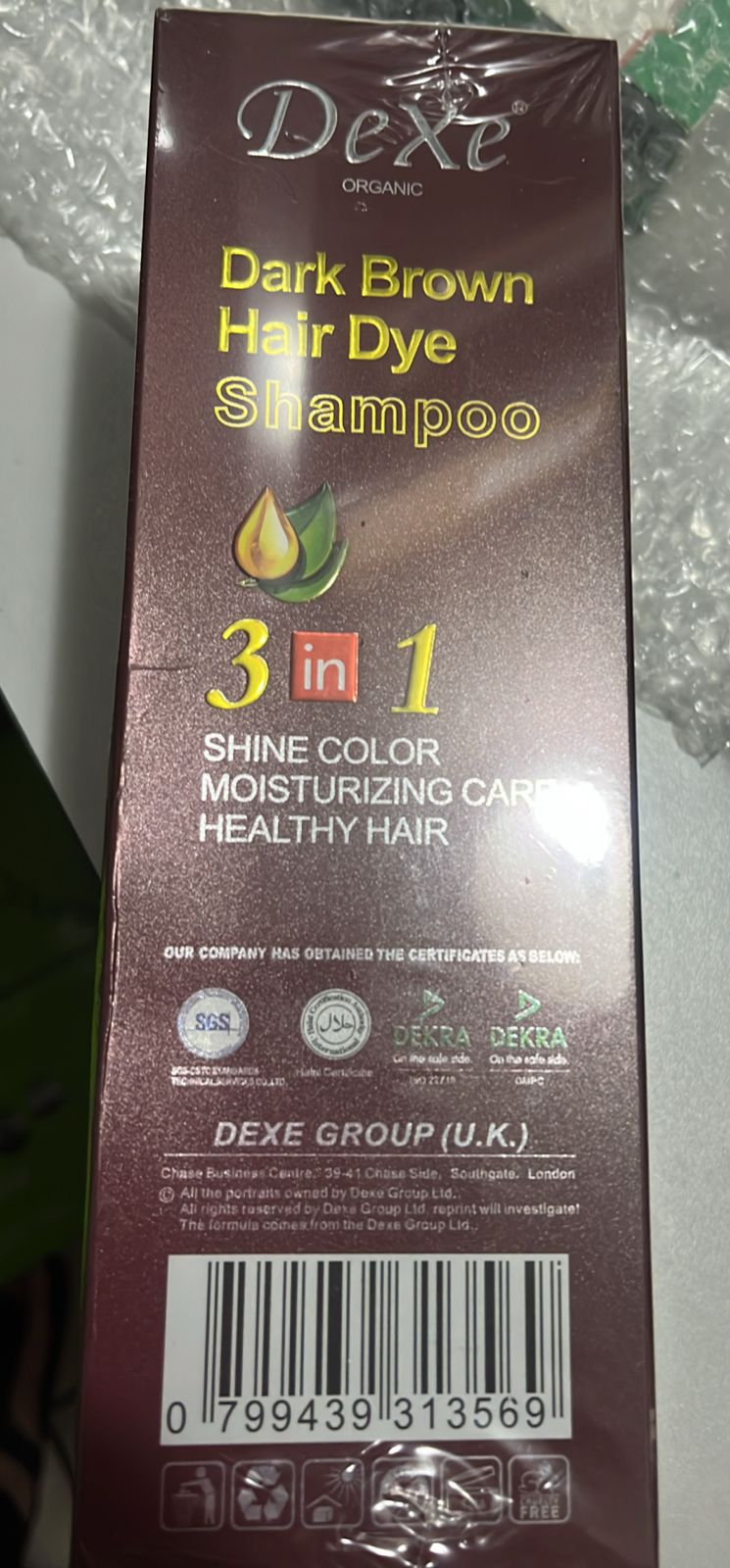 Shampoo para teñir canas, tono cafe